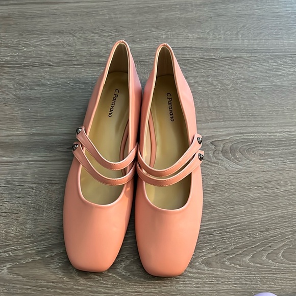 NEW C Paravano Pink Ballet Flats with Mary Jane Design size 41 or 10 - Picture 2 of 7